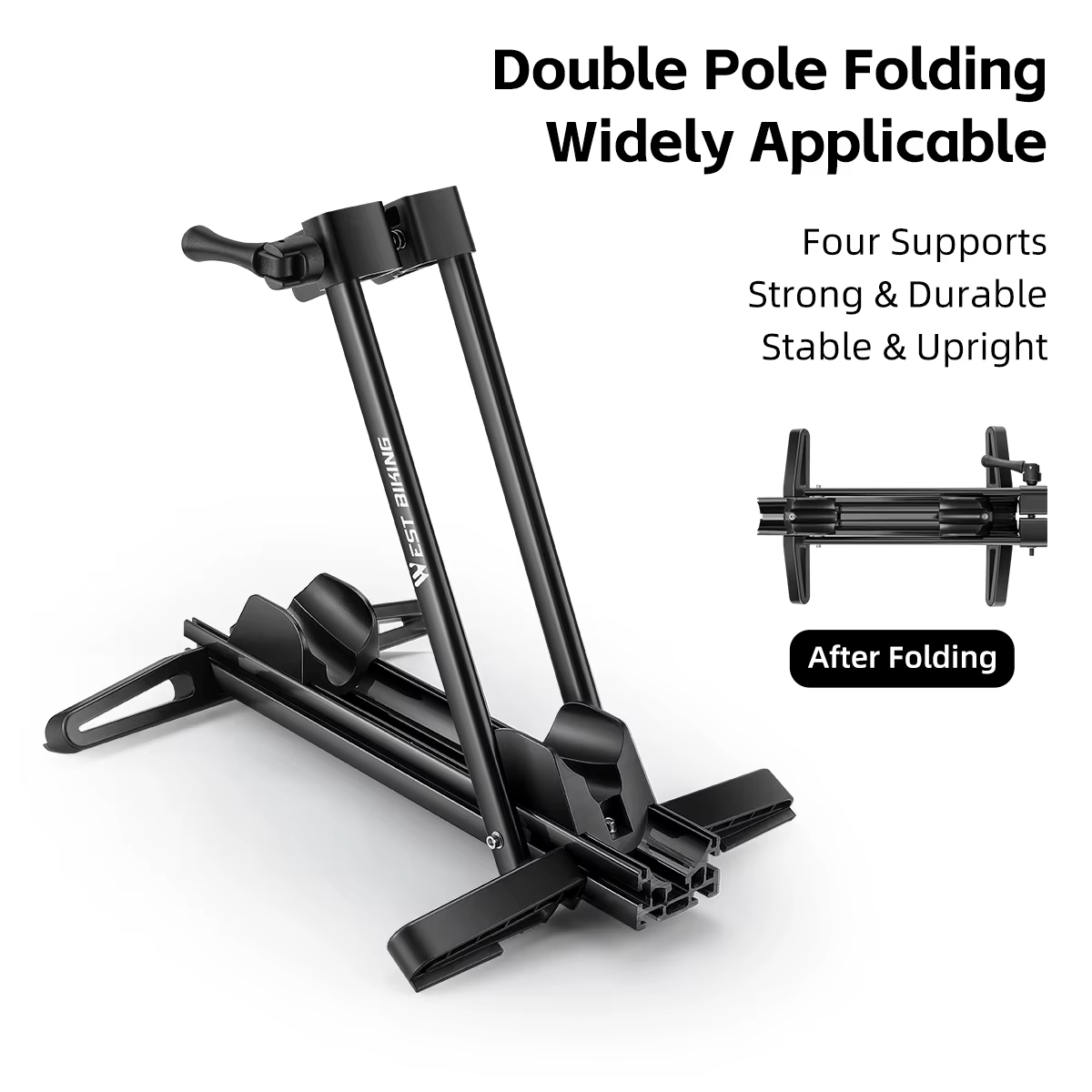 Support de stationnement pour vélo à double poteau WEST BIKING, pliable, pour intérieur, pour vélos