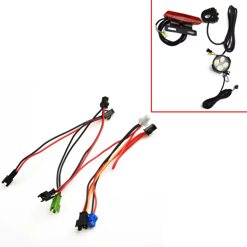 Ligne de connexion d'éclairage de vélo électrique 24-60V, lumière de sauna de vélo électrique, feu a