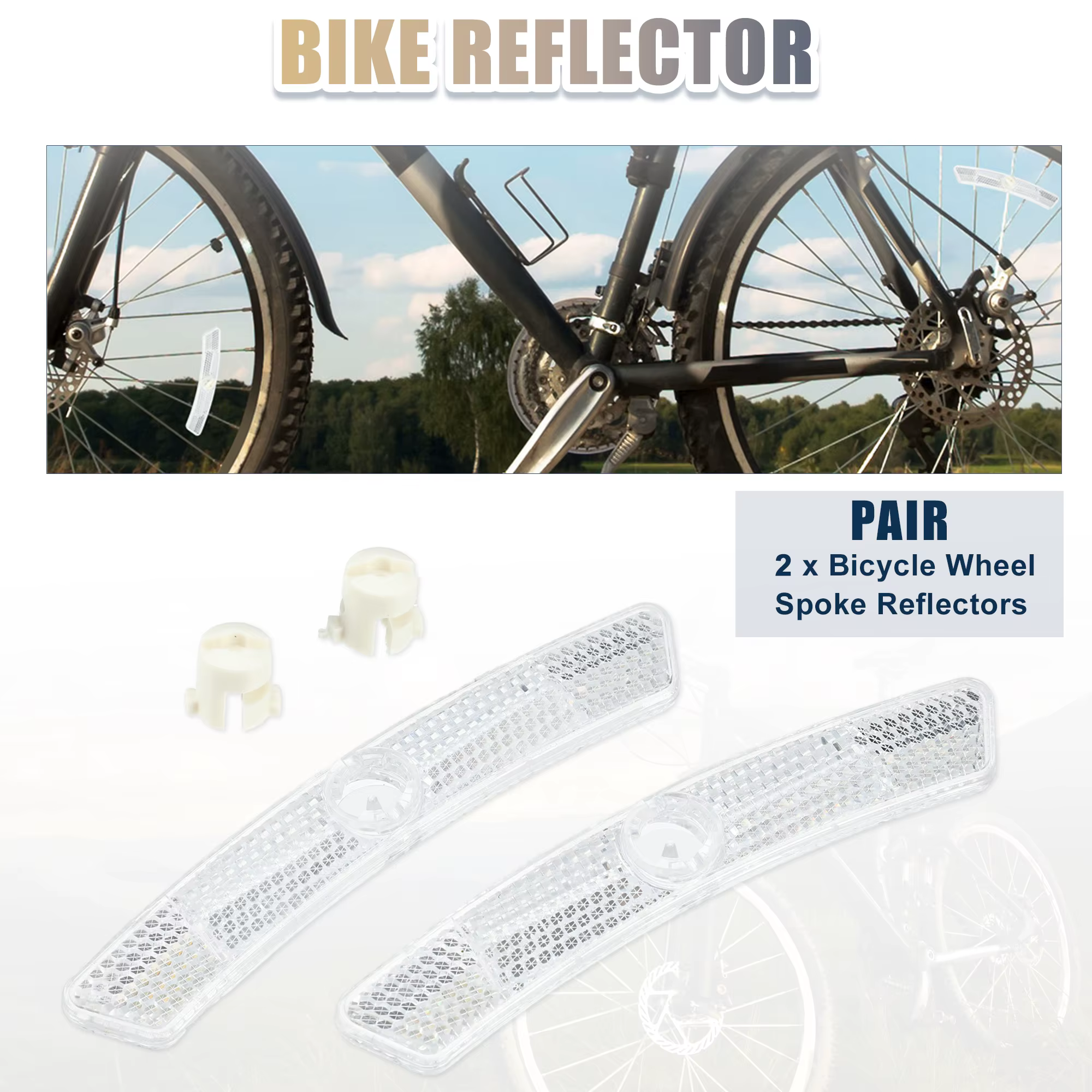 X Autohaux 1 paire de réflecteurs de vélo 5 "x 0.79" x 0.47 "Réflecteur d'avertissement de vélo en p