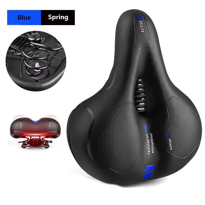 Selle de vélo creuse réfléchissante absorbant les chocs, siège de vélo vtt, respirant, étanche à la 