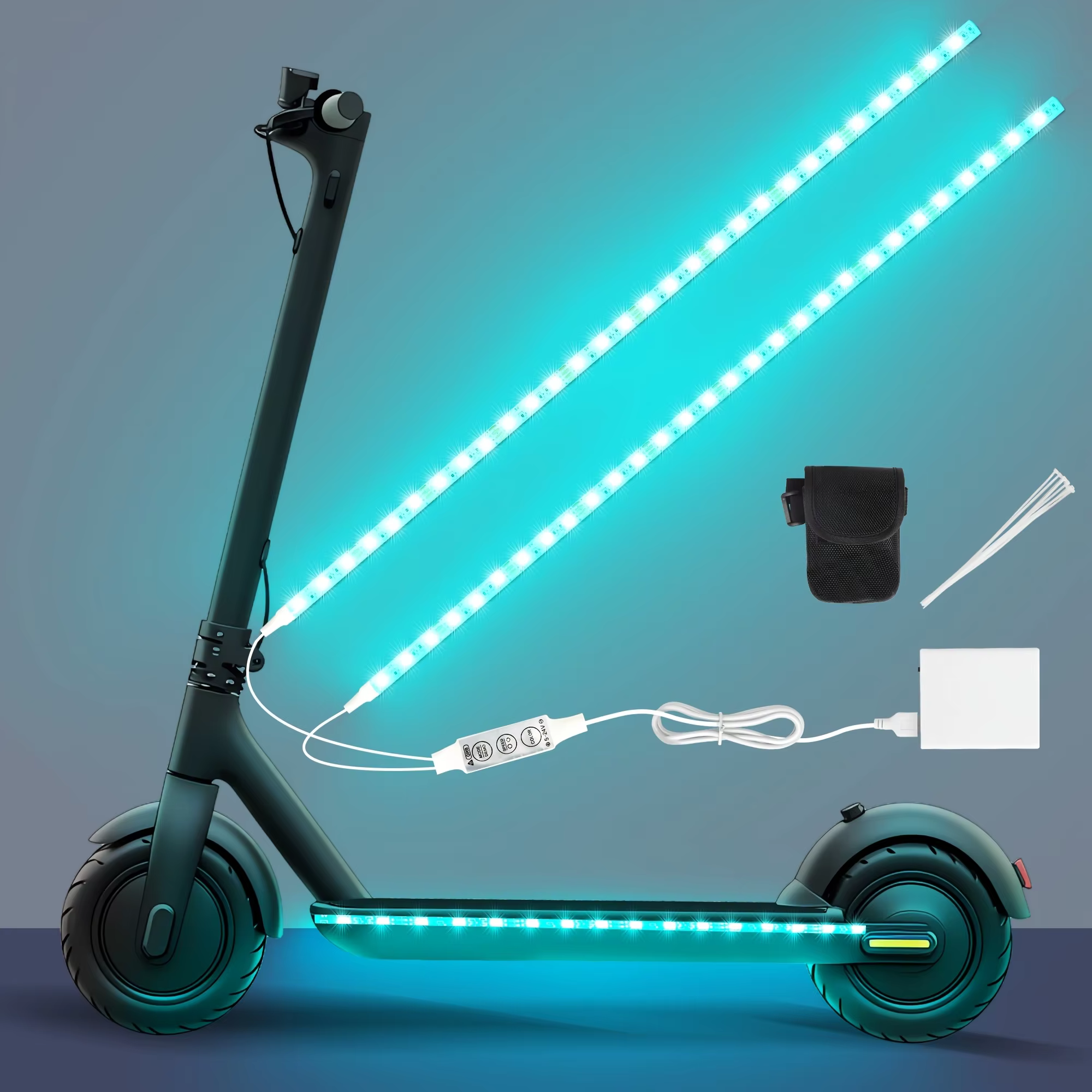 Bande lumineuse LED pour Scooter électrique, bande d'avertissement pour conduite nocturne, adaptée a