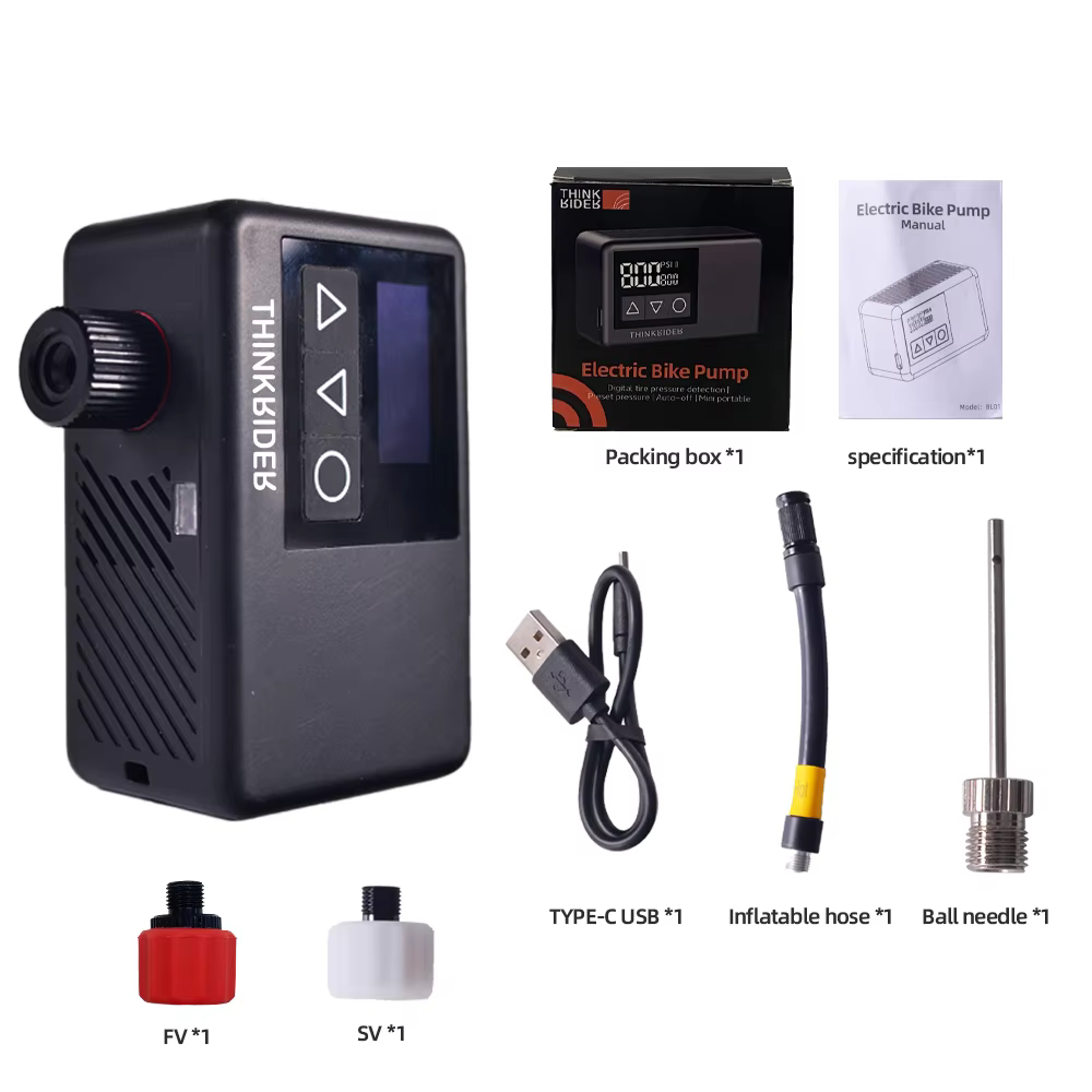 ThinkRider 120 PSI Portable vélo de poche pompe à Air électrique MINI gonfleur de pneu pour vélo aff