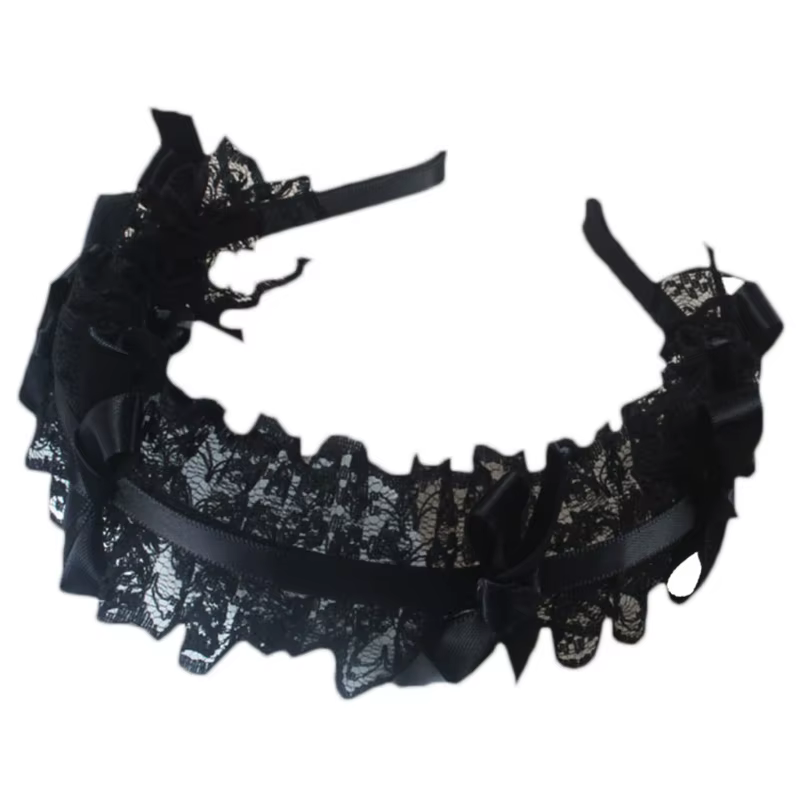 Dentelle Bandeaux pour Femmes Maille À Volants Dentelle Bandeau Arc Mignon Nouveauté Chapeaux dame C