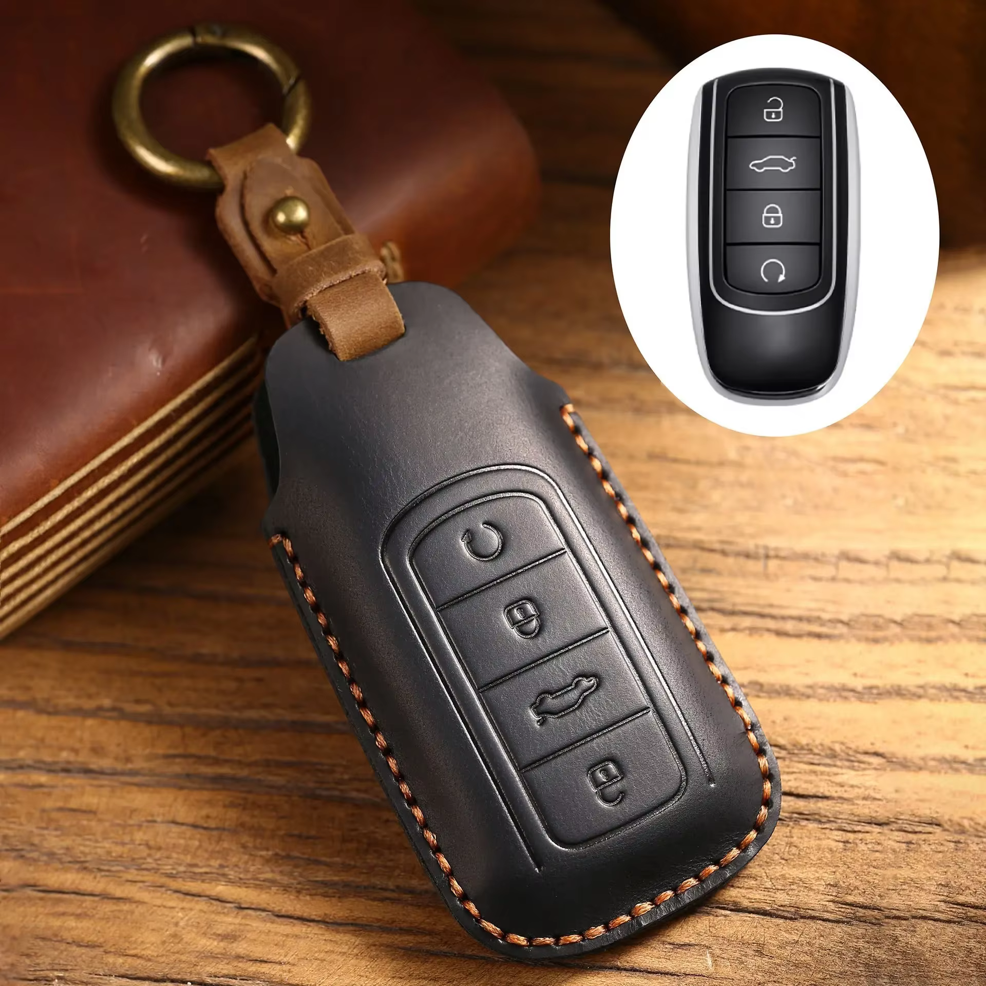 Cuir de luxe pour Chery Omoda 5 C5 Tigo 7 8 Pro Max Tigo 7 8 Plus Arrizo 5 Plus porte-clés clés de v