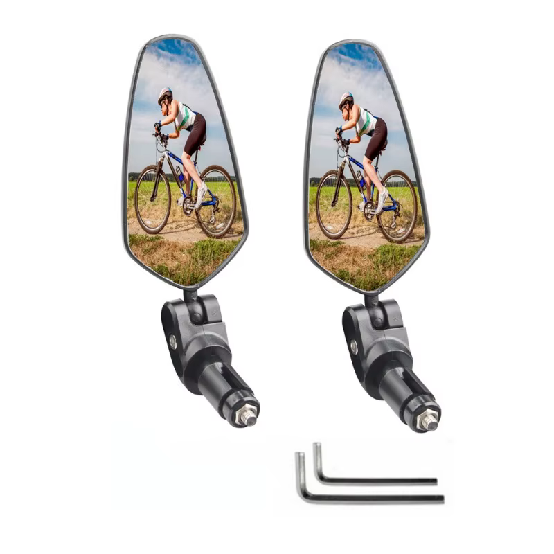 1 paire de rétroviseurs de vélo rotatifs, extrémité de barre, guidon de vélo, réflecteur de cyclisme