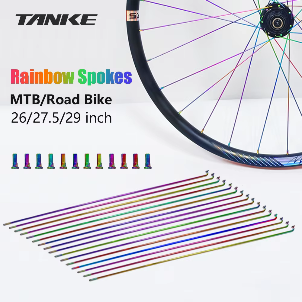 TANKE vélo 12 pièces rayons fil avec écrous pour 26/27.5/29 pouces roue vtt vélo de route en acier i