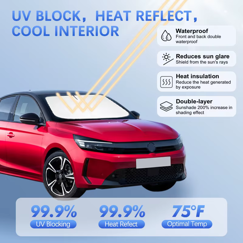 Pare-soleil pour pare-brise de voiture, pour Opel Corsa B C D E Mk3 Crossland, blocs de protection c
