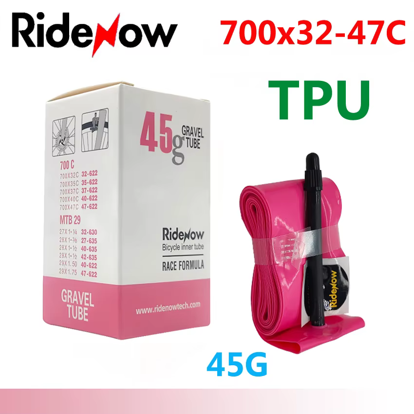 RideNow-Chambre à air de vélo en TPU 700C, 700x18, 23, 25, 28, 32, 35, 37, 40, 47C, Vélo de route, V