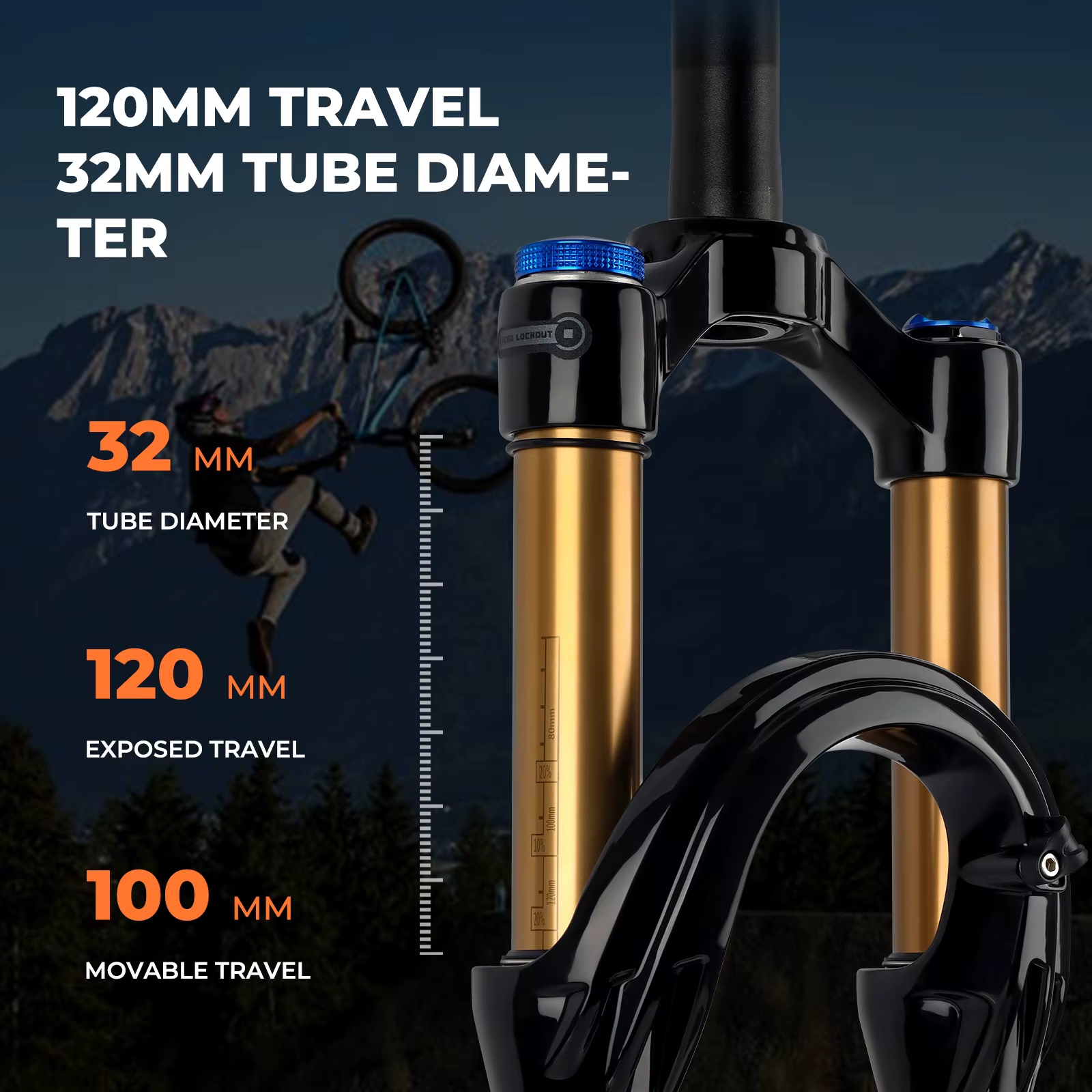 BOLANY-Fourche de vélo à suspension pneumatique, alliage de magnésium léger, dégagement rapide, huil