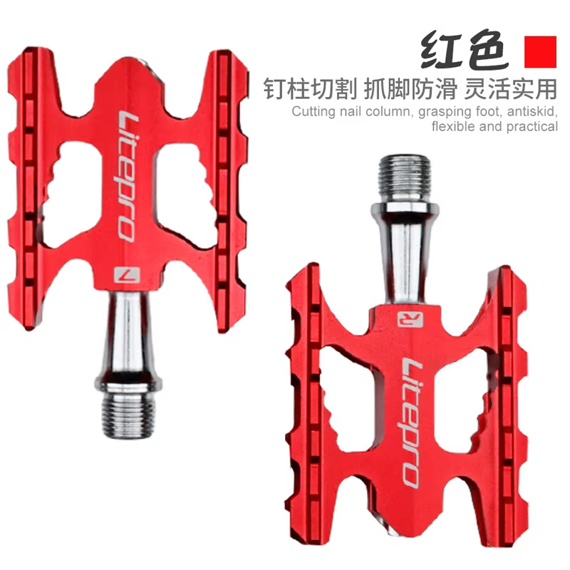 Pédales de vélo Litepro en alliage d'aluminium léger, roulements à billes, pédales antidérapantes co