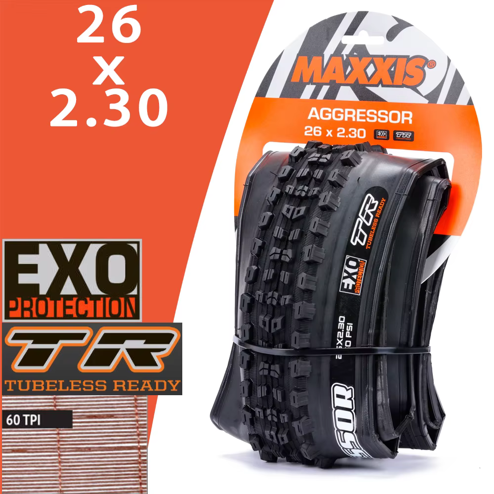 MAXXIS AGGRESSOR-Vélo VTT pliable d'origine TR Tubless, 26x2.30, 27,5x30/2, 50, 29x30/2, pièce de cy