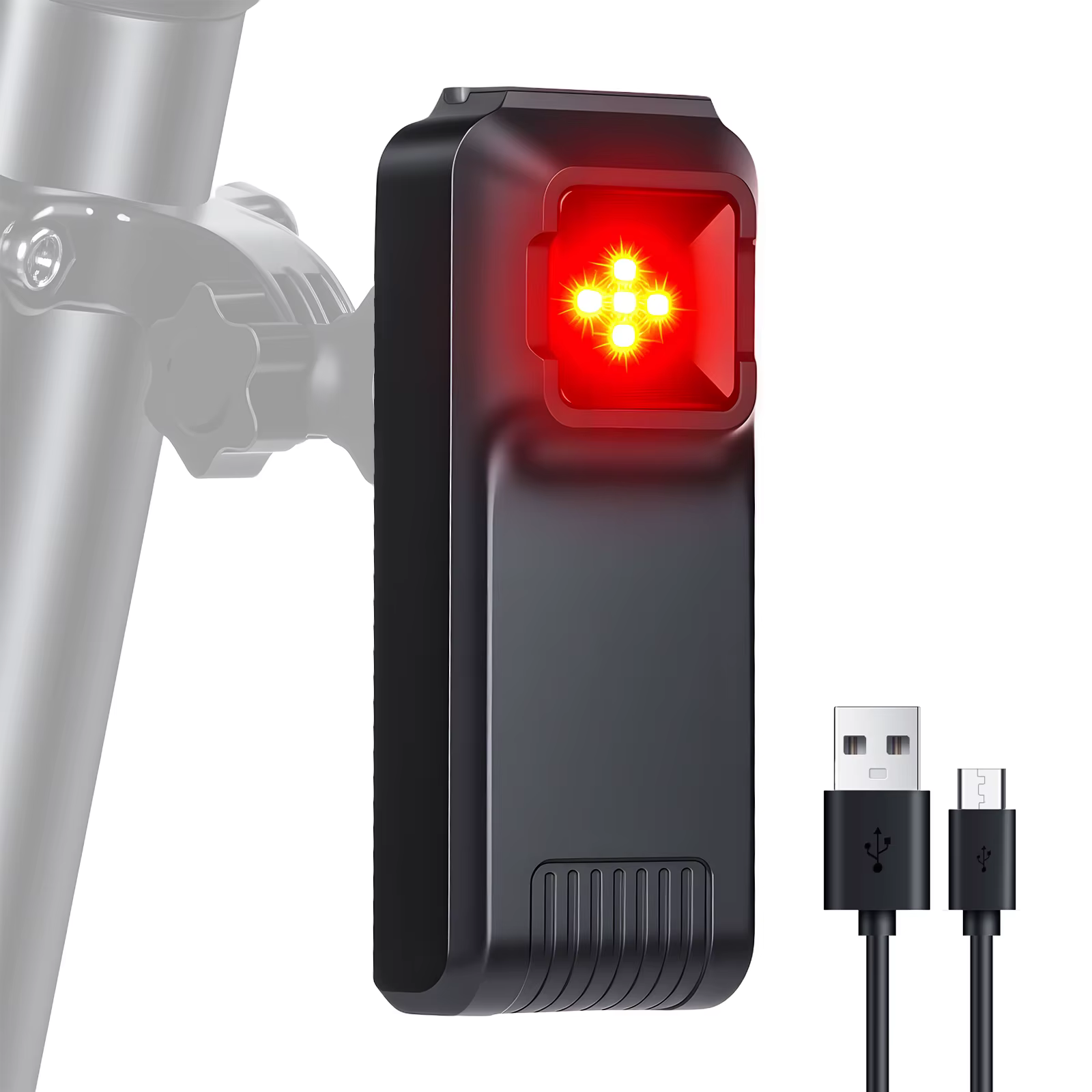 Enquêter arrière avec radar intelligent pour vélo, étanche IPX6, 4 modes d'éclairage, détection de f