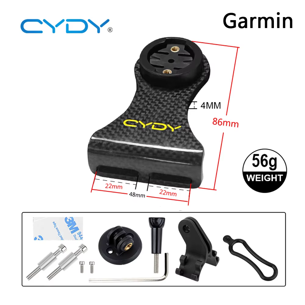 CYDY – support Garmin Bryton Wahoo en carbone pour guidon d'ordinateur de vélo avant vtt avec suppor