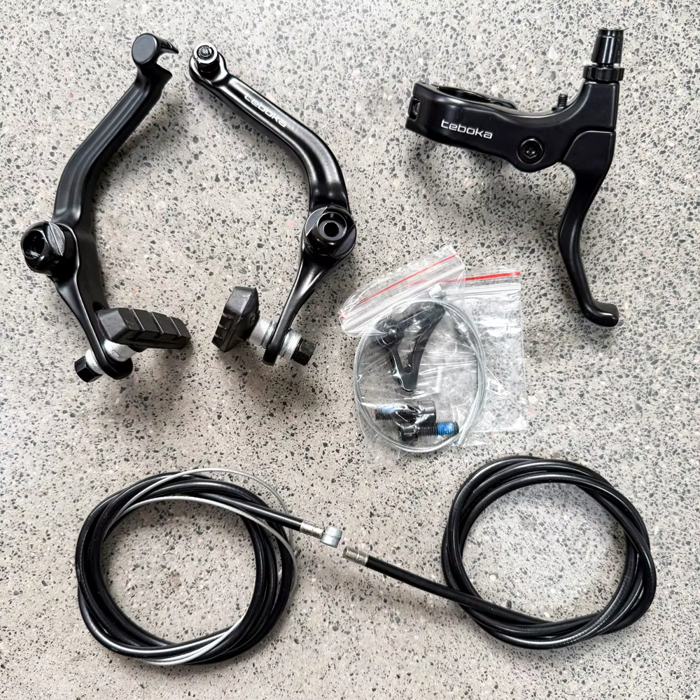 TEBOKA BMX jeu de freins arrière de vélo levier de frein droit en alliage d'aluminium avec câbles et