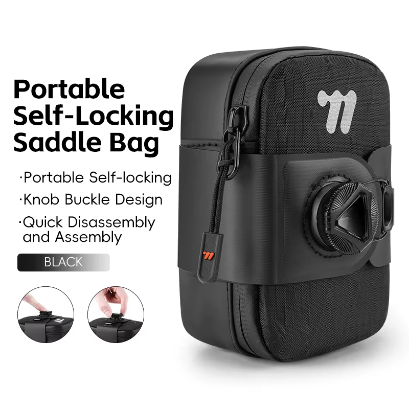 WEST BIKING Mini sacoche de selle de vélo à bouton autobloquant, sacoche arrière portable pour cycli
