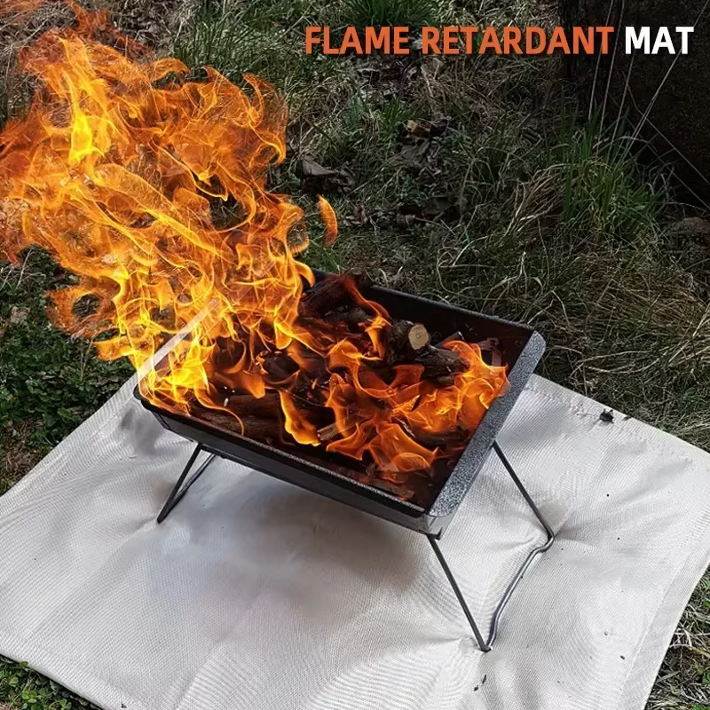 Nouveau Camping en plein air tissu ignifuge pique-nique Barbecue tapis isolant ignifuge haute tempér