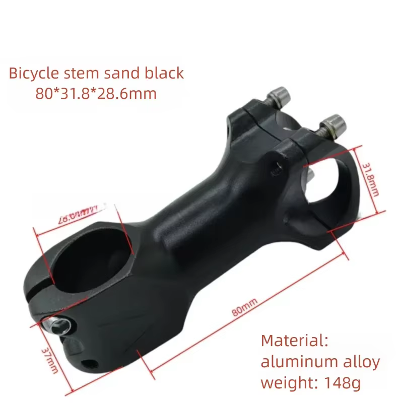 31,8 * 80 mm en alliage d'aluminium tiges de vélo, tiges de guidon de vélo de montagne, tiges de gui