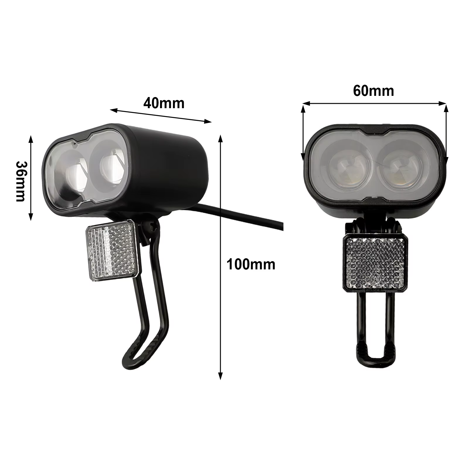 Phare de vélo avec batterie au Lithium 12-48V, 2 broches, éclairage de vélo, étanche, accessoires de