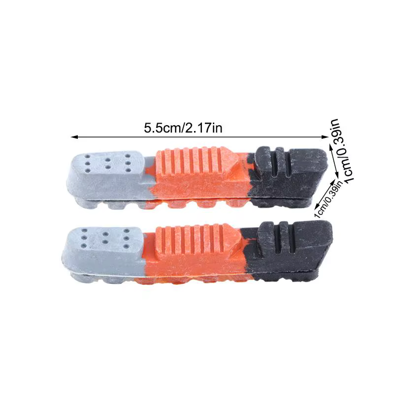 1 paire de plaquettes de frein de vélo de type tiroir, 3 couleurs, en caoutchouc, de remplacement po