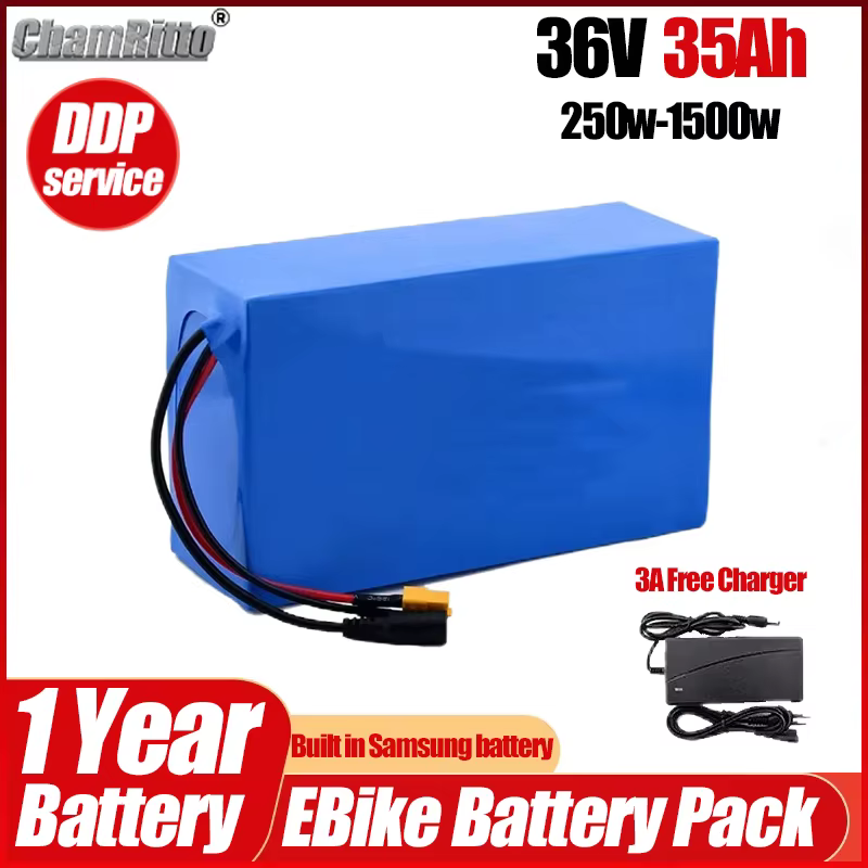 Batterie de vélo électrique 36V 10Ah 15Ah 20Ah 25Ah 35Ah 30Ah 500W, batterie Bafang 250W, moteur 100