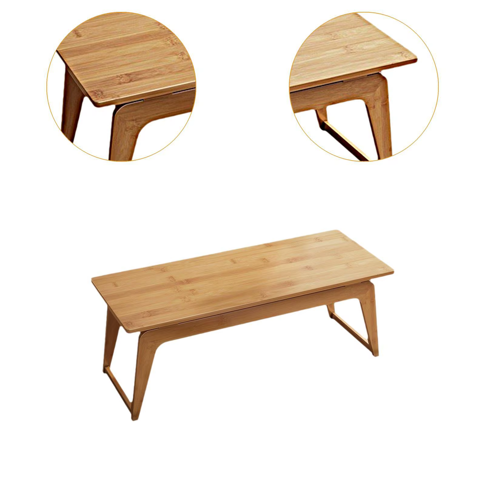 Petite table basse pliante, facile à assembler, portable, rectangulaire, pour balcon, extérieur, int