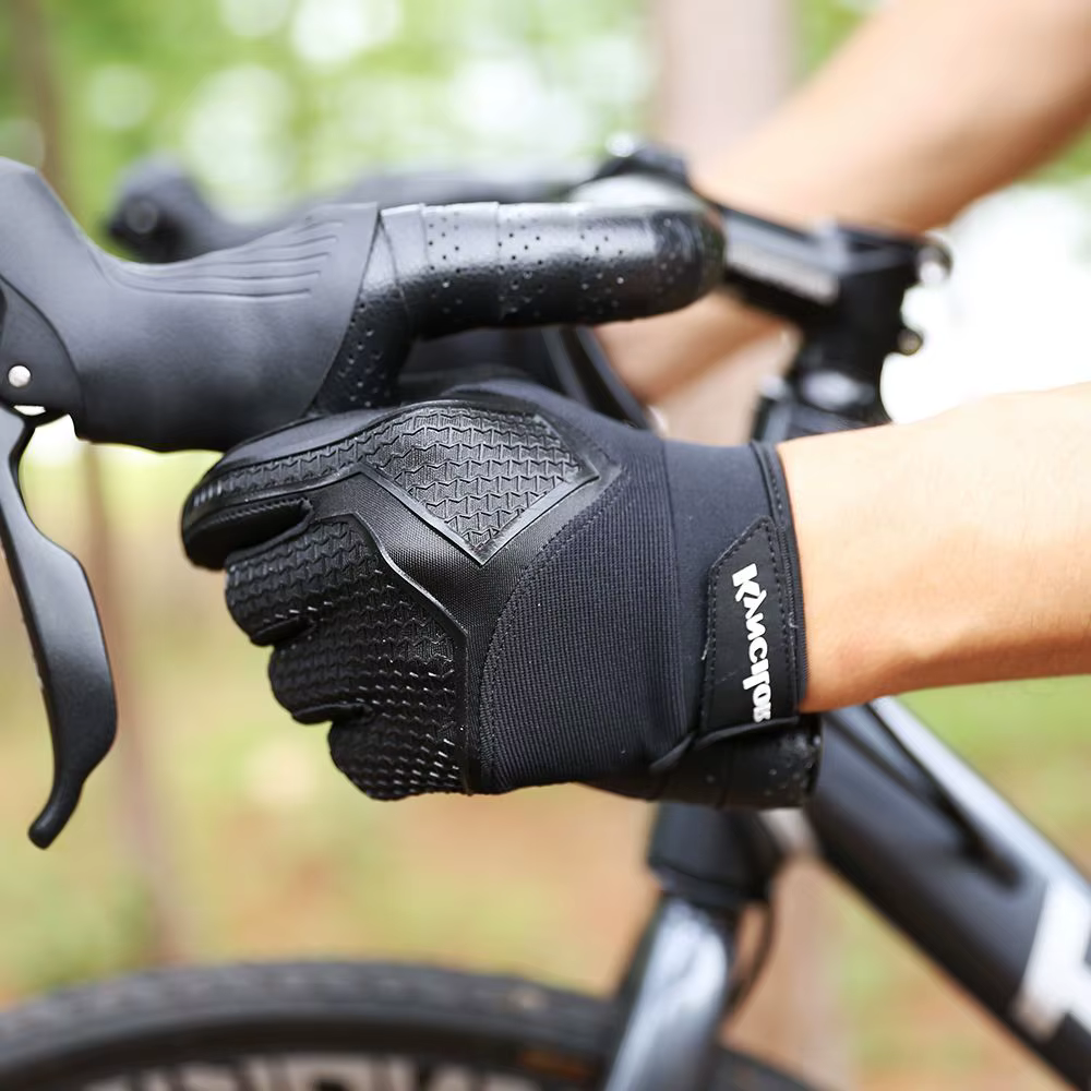 Gants de cyclisme antidérapants à doigts longs, absorbant les chocs, pour hommes, protection solaire