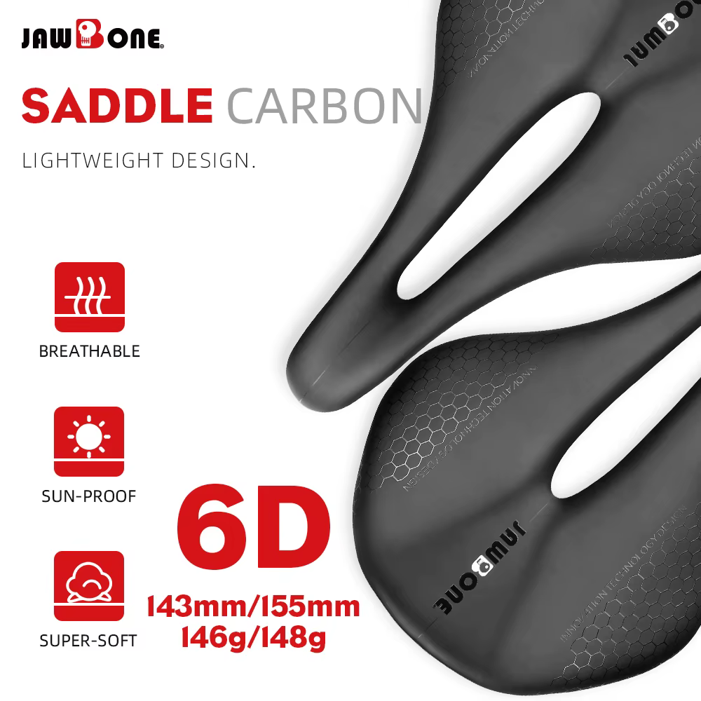 JAWBONE-Selle de vélo en cuir ultralégère, 7x9mm, entièrement en carbone, design creux R64, coussin
