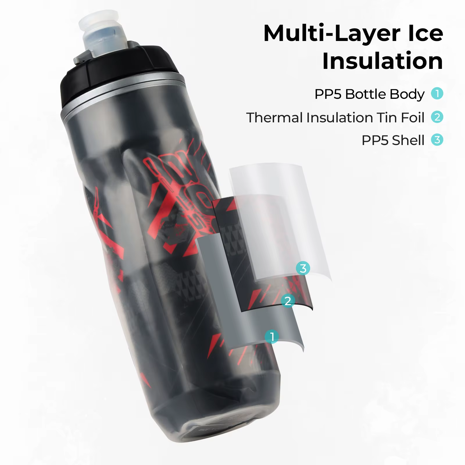 Bolany-Bouteille d'eau de vélo de montagne légère, protection contre la chaleur et la glace, tasse d