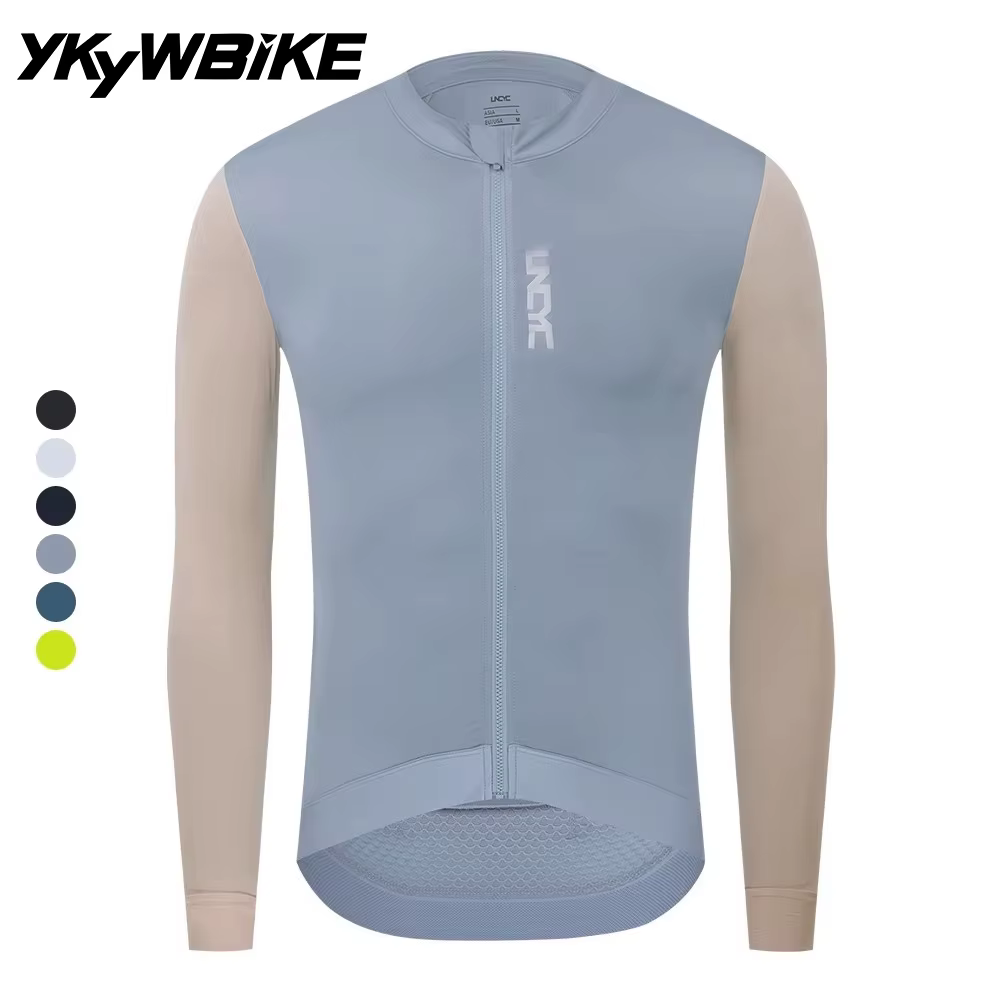 YKYWBIKE maillot de cyclisme pour hommes printemps à manches longues chemise de vélo de route complè