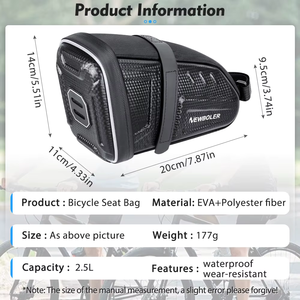 Sac de selle de vélo étanche, sacoches de vélo de route et vtt, rayé réfléchissant, porte-outil de v