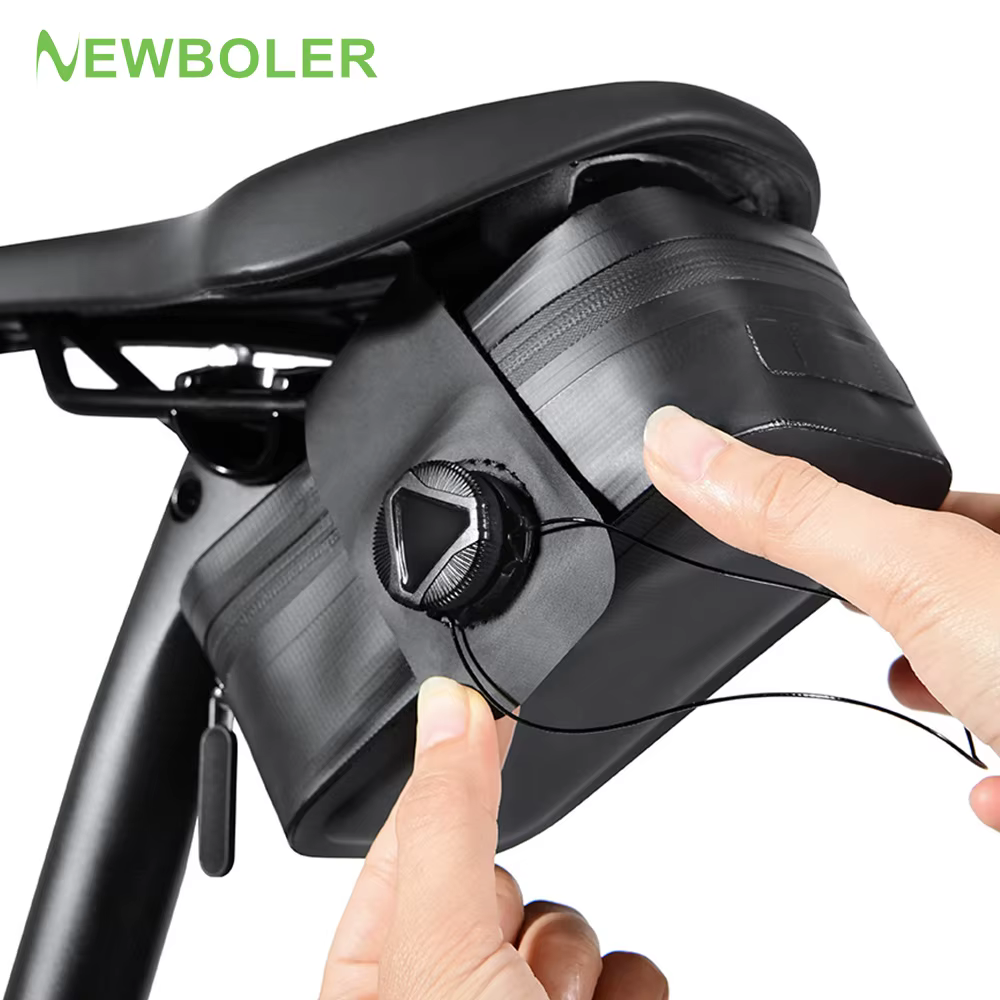 NEWBOLER sac de selle de vélo sans couture étanche résistant à l'usure boucle de laçage rotative Min
