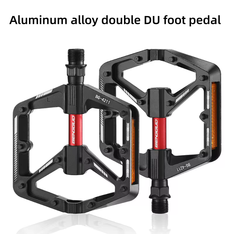 Pédales de vélo de montagne, pédales doubles Peilin DU, pédales antidérapantes en alliage d'aluminiu