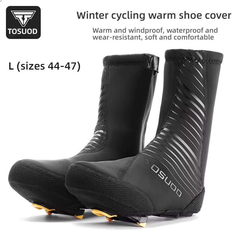TOSUOD hiver imperméable à l'eau couvre-chaussures de cyclisme réfléchissant thermique élastique imp
