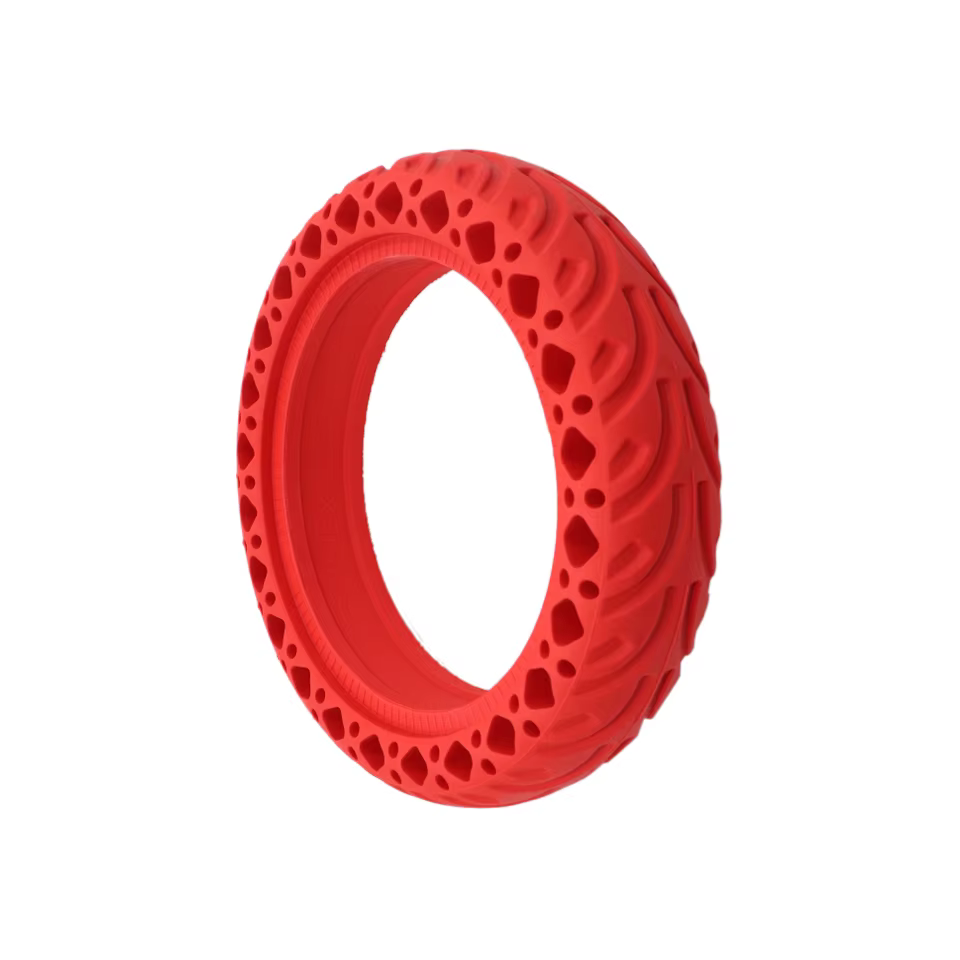 Pneu de 8.5 pouces pour Scooter électrique, amortisseur en nid d'abeille, rouge, caoutchouc solide D