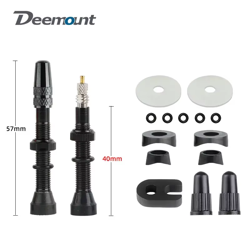 Deemount 2 pièces 40/60/80mm tige de Valve Presta/FV pour pneu Tubeless vtt vélo de route vélo sans
