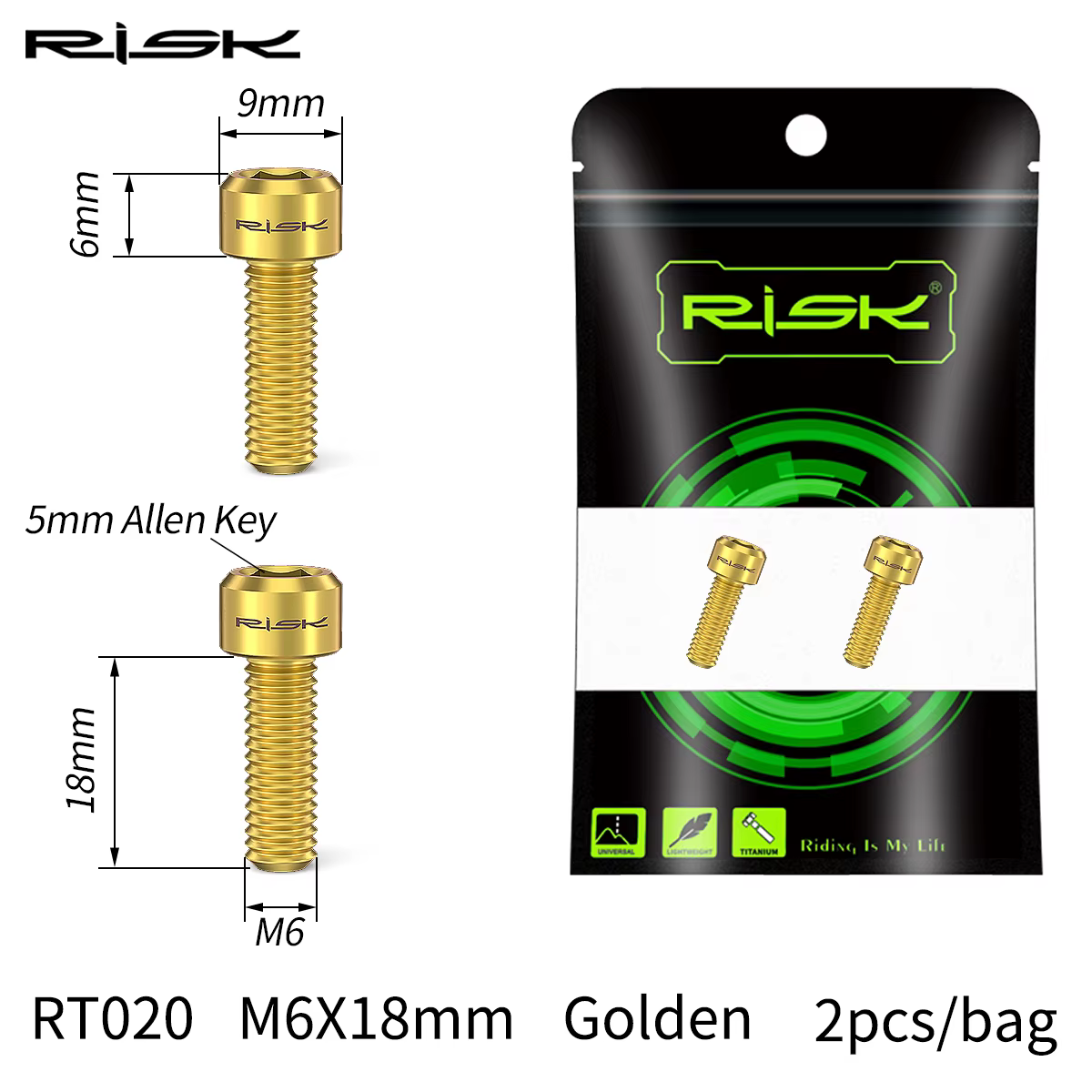 Risque M20x8mm vélo manivelle bras boulon titane montagne route vélo pédalier capuchon roue à chaîne