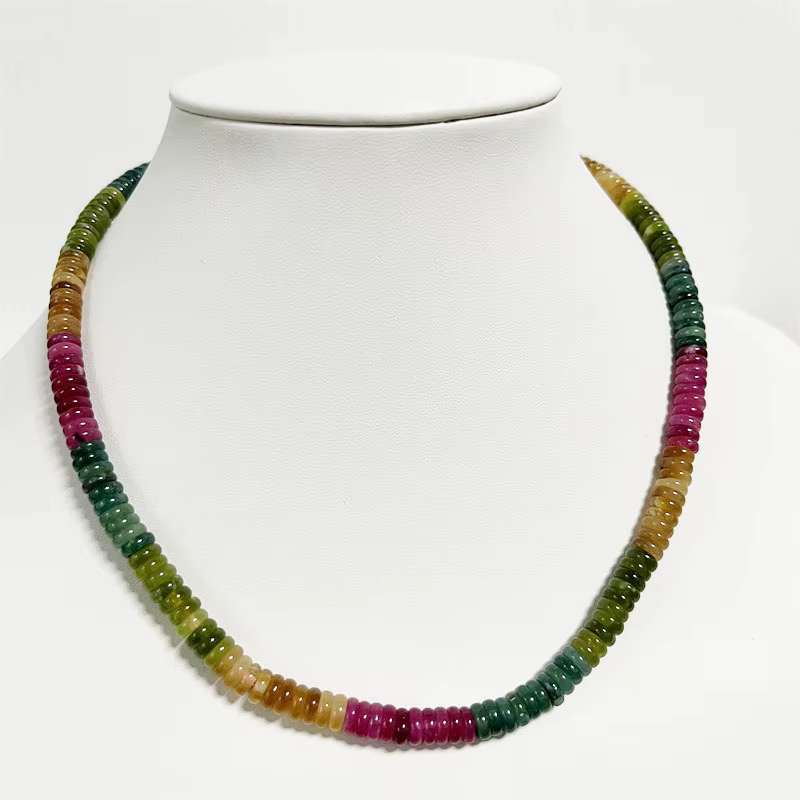 Collier Tourmaline ovale 2x6MM, Vintage, bijoux en pierre naturelle brésilienne, Noble, élégant, cha