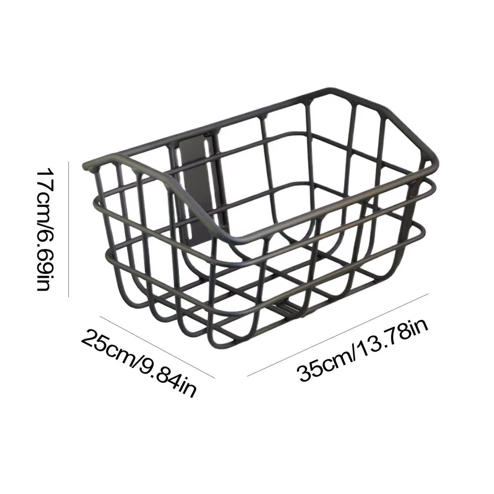 Panier de vélo panier de guidon avant panier en fil de fer durable boîte de rangement de vélo panier