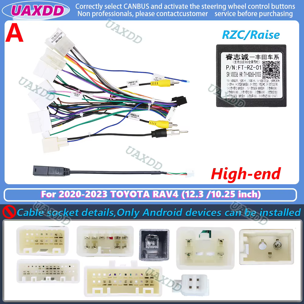 Pour 2020-2023 TOYOTA RAV4 12.3 10.25 pouces 2 Din autoradio cadre Android câble fascia adaptateur d