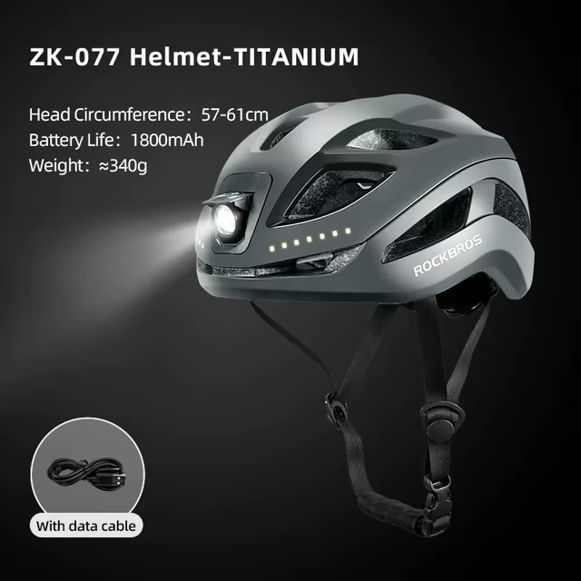 ROCKBROS-Casque de vélo avec lumière LED iodée, casque de vélo de route ultraléger, casque de vélo é