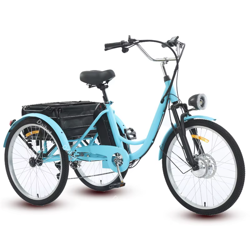 Tricycle électrique Cargo pour personnes âgées, tout Terrain, pour adultes en famille, avec panier,