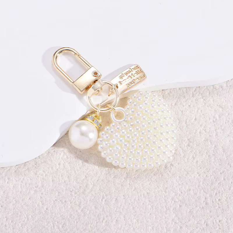Porte-clés de luxe en perles, pendentif décoratif DIY, accessoire étanche pour clés de voiture, cade