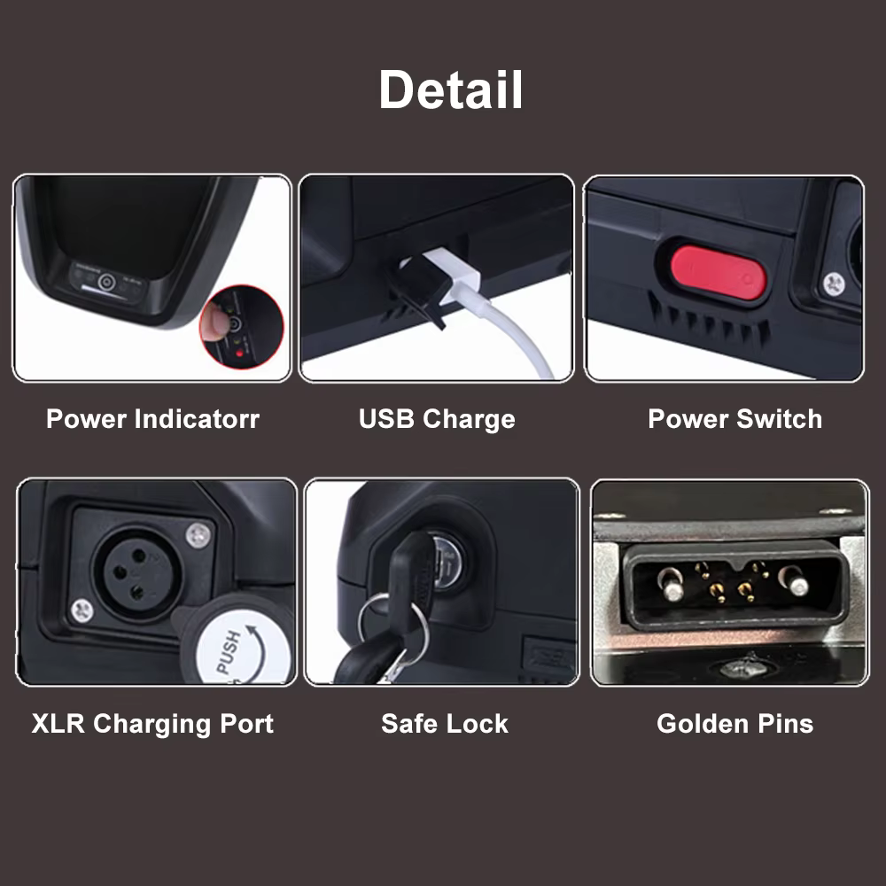 ChamRider Original 48V 36V 52V batterie de vélo électrique 24ah Hailong Max 50A BMS 500W 1000W 1500W