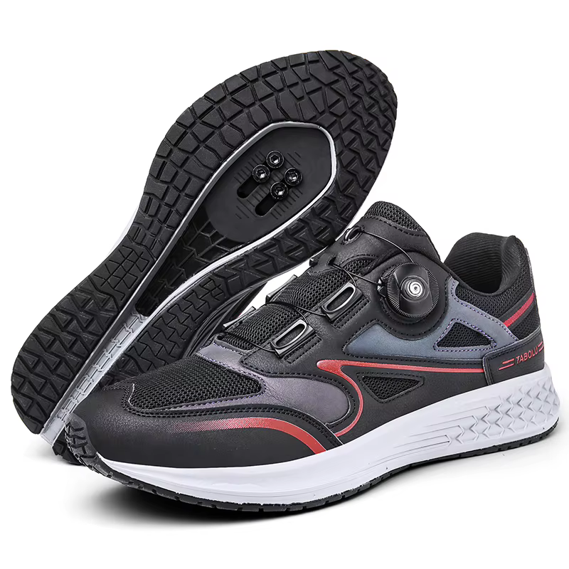Chaussures de cyclisme vtt pour hommes, chaussures de course de vélo de saleté à fond plat, crampons