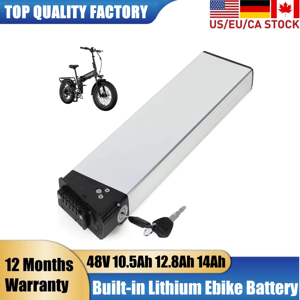 Batterie de vélo électrique pour ENGWE E-Bike EP-2 Engine PRO 48V 12.8Ah 10.4Ah 14Ah 250W-750W moteu