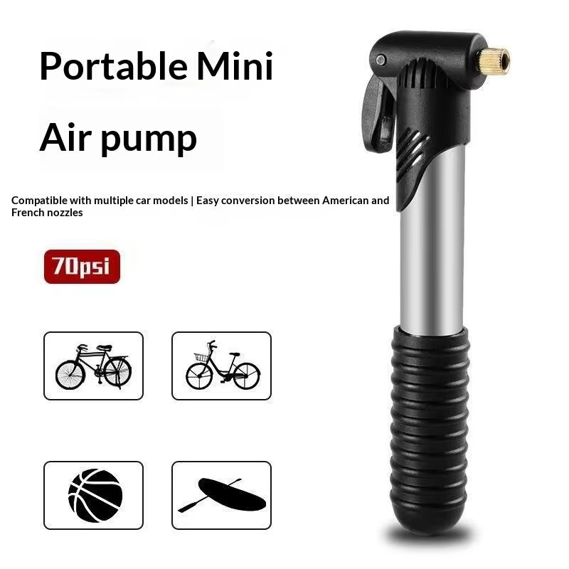 Mini pompe à vélo portable, gonfleur de pneus manuel avec support, adapté aux vélos de route et de m