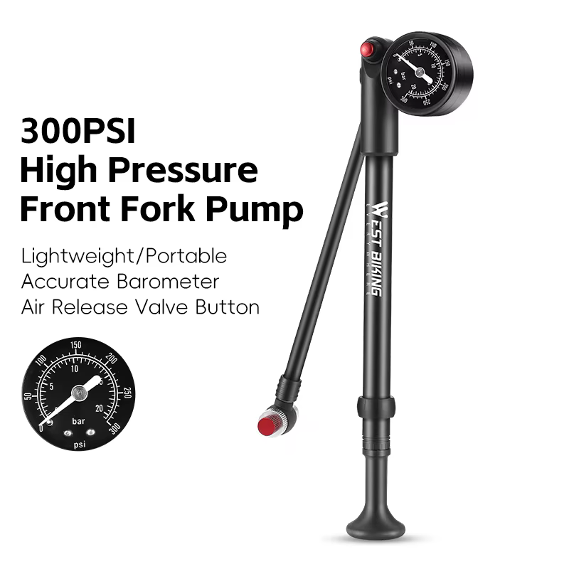 WEST BIKING – pompe à vélo haute pression, 300psi/400psi, fourche avant, Valve Schrader Portable, go