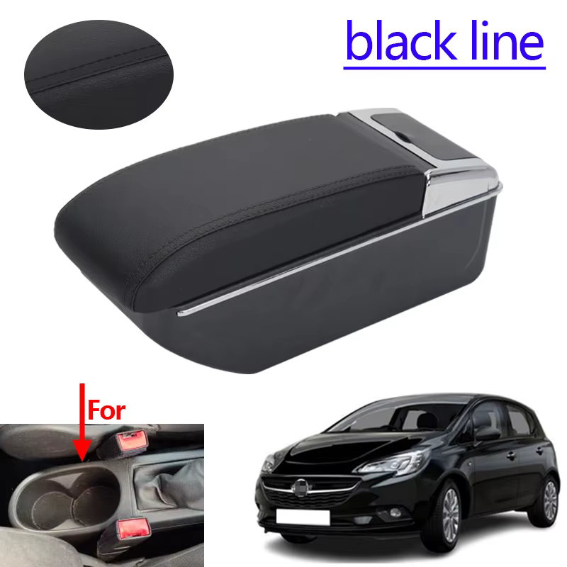 Accoudoir pour Opel Corsa 2015 2016 2017 2018 2019, boîte de rangement pour console de voiture avec 