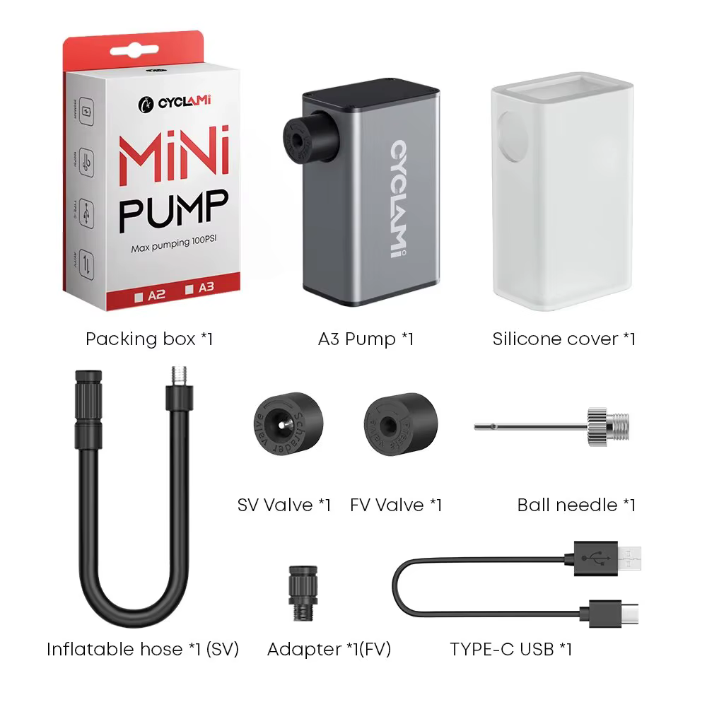 CYCLAMI A3 Mini pompe à Air électrique Portable vélo sans fil FV AV gonfleur Presta Schrader Valve e