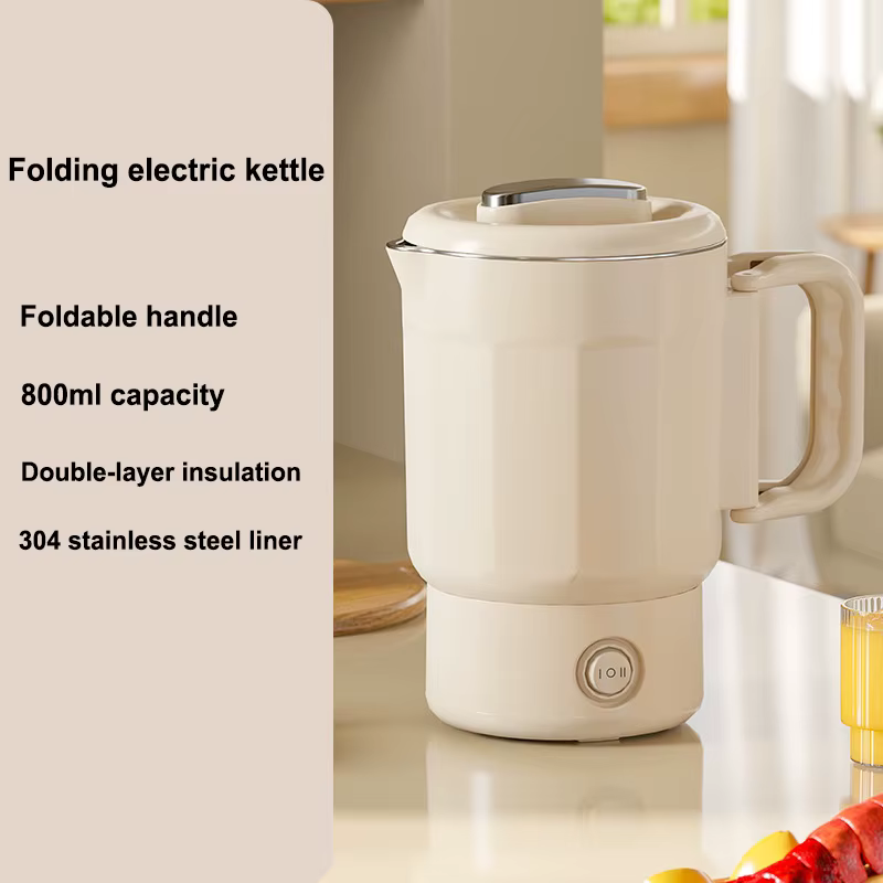 Nouveau 800ml 3 in1 bouilloire électrique 304 en acier inoxydable pliant bouilloire de voyage Portab
